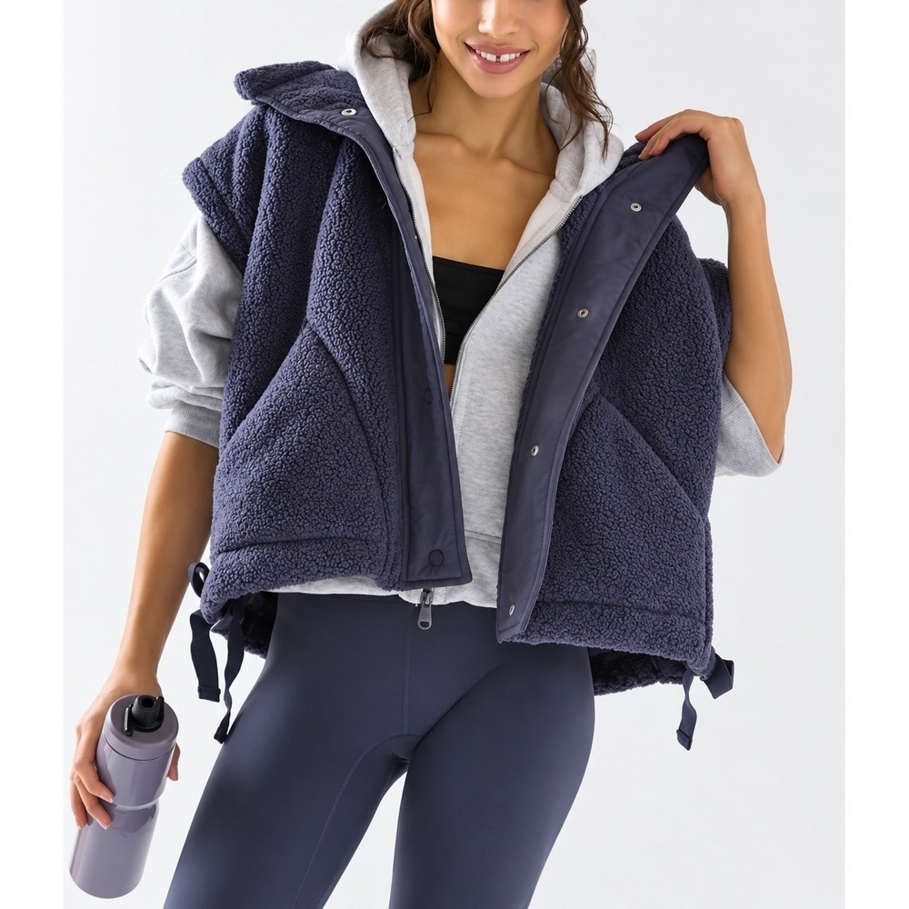 Free People Movement Women's Scout It Out Fleece Vest Purple Size XS NEW NWT